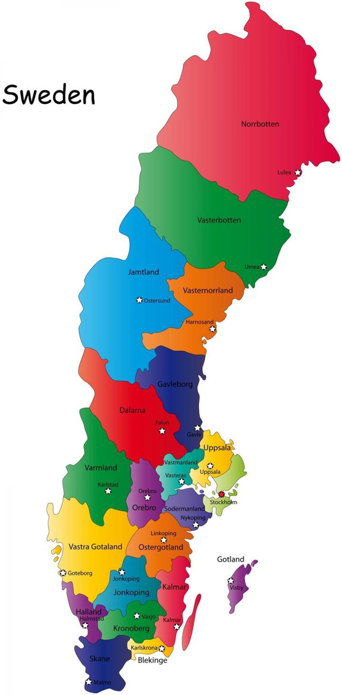 Kort Over Kalmar Sverige Sverige kort amter   Kort af svenske amter (i det Nordlige Europa) Kort Over Kalmar Sverige